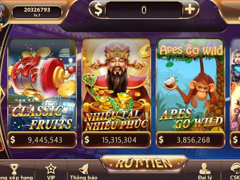 Hình ảnh máy đánh bạc slot game với nhiều chủ đề